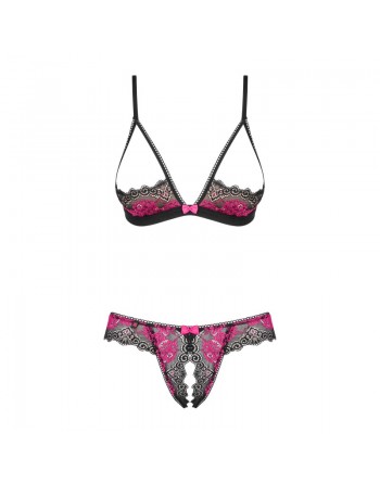 Tulia Ensemble ouvert 2 pcs - Noir et Fuchsia