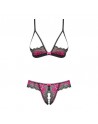 Tulia Ensemble ouvert 2 pcs - Noir et Fuchsia