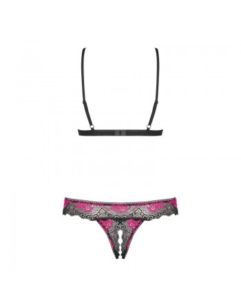 Tulia Ensemble ouvert 2 pcs - Noir et Fuchsia