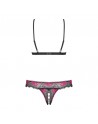 Tulia Ensemble ouvert 2 pcs - Noir et Fuchsia